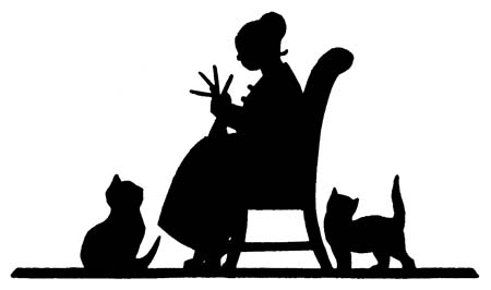 Woman with two cats