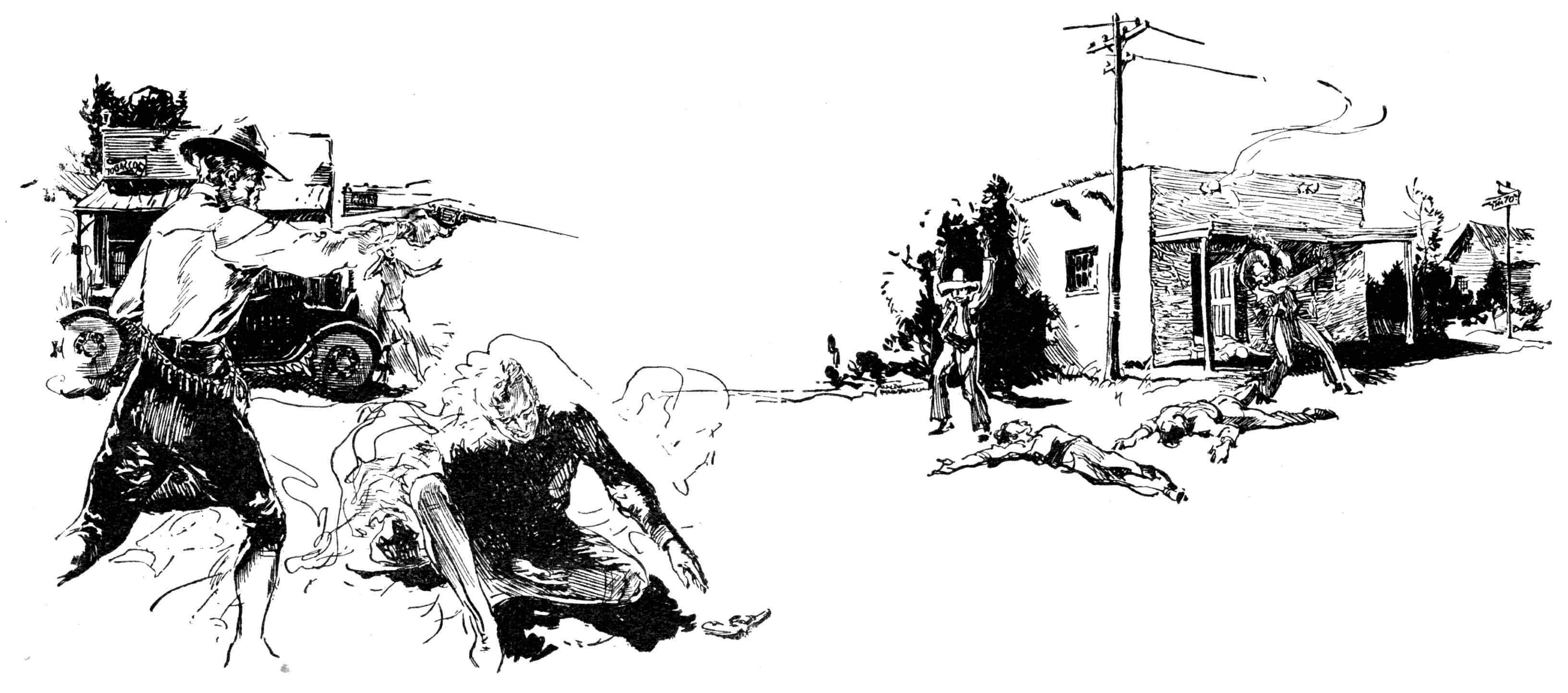 A gunfight in the street